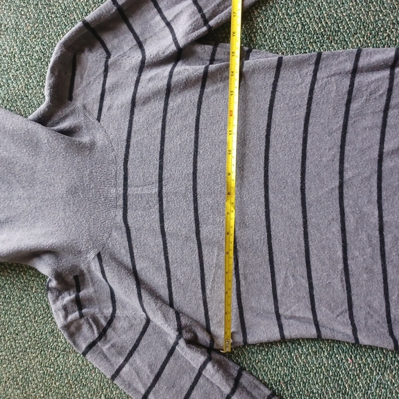 Gray and Black Striped Sweater Dress - Picture 4 of 8